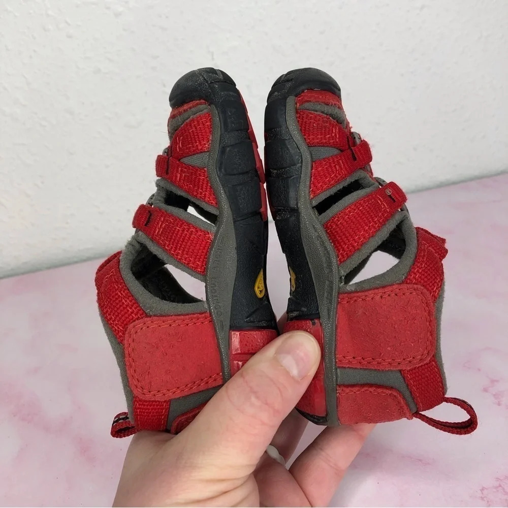 Keen hiking‎ sandals Seacamp red size 5 infant - Picture 9 of 11
